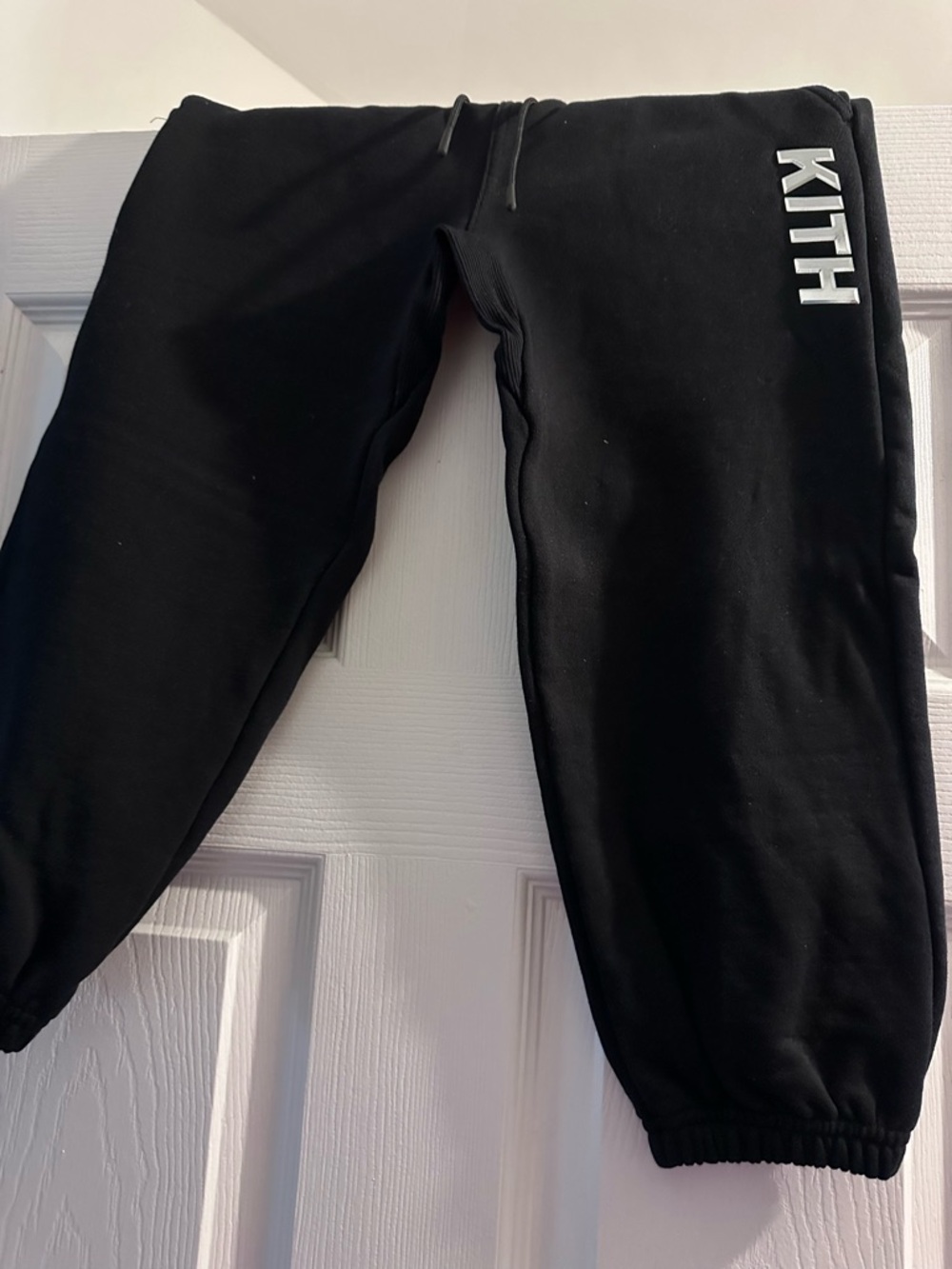 Kith Black Kids Joggers with White Logo